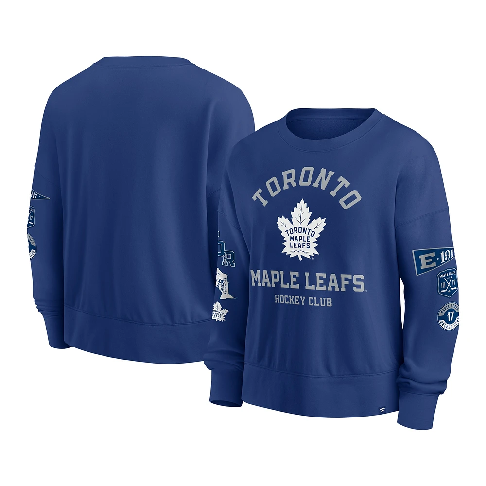 Sweat-shirt à enfiler Fanatics bleu Toronto Maple Leafs Go Team pour femme