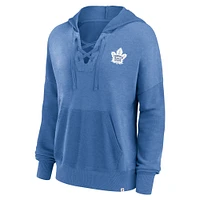 Women's Fanatics  Blue Toronto Maple Leafs Heritage Vintage Lace-Up Pullover Hoodie