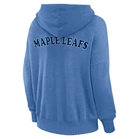 Women's Fanatics  Blue Toronto Maple Leafs Heritage Vintage Lace-Up Pullover Hoodie