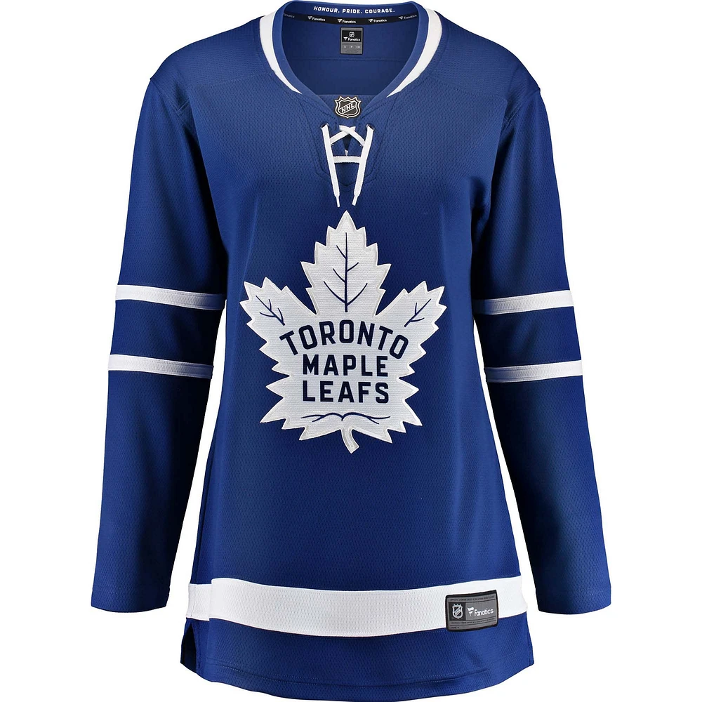 Femmes fanatiques de marque Blue Toronto Maple Leafs échappée à domicile - Maillot vierge