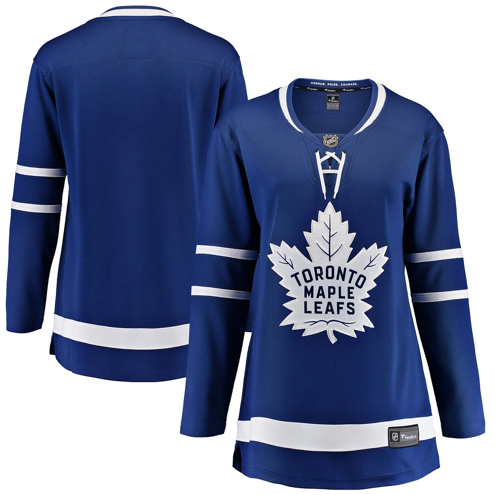 Femmes fanatiques de marque Blue Toronto Maple Leafs échappée à domicile - Maillot vierge