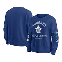 Women's Fanatics  Blue Toronto Maple Leafs Oversized Go Team Pullover Sweatshirt