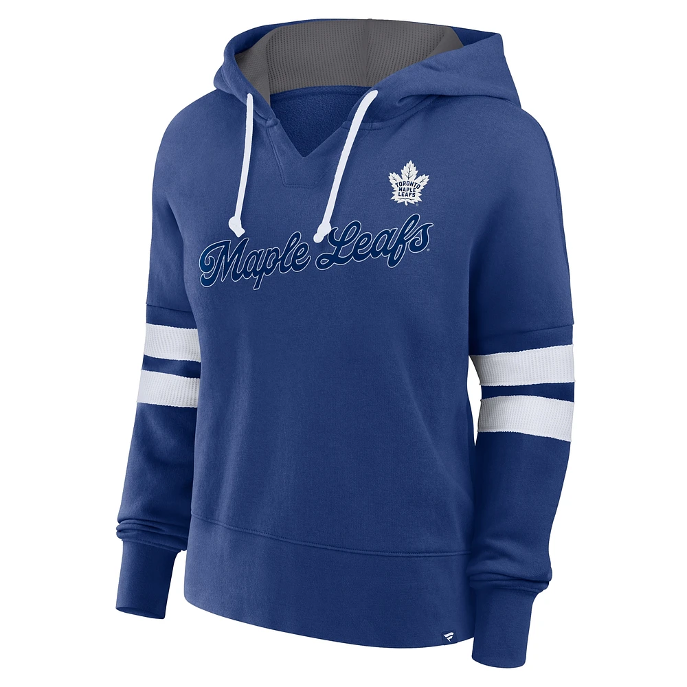 Women's Fanatics Blue Toronto Maple Leafs Seize Fleece Pullover Hoodie