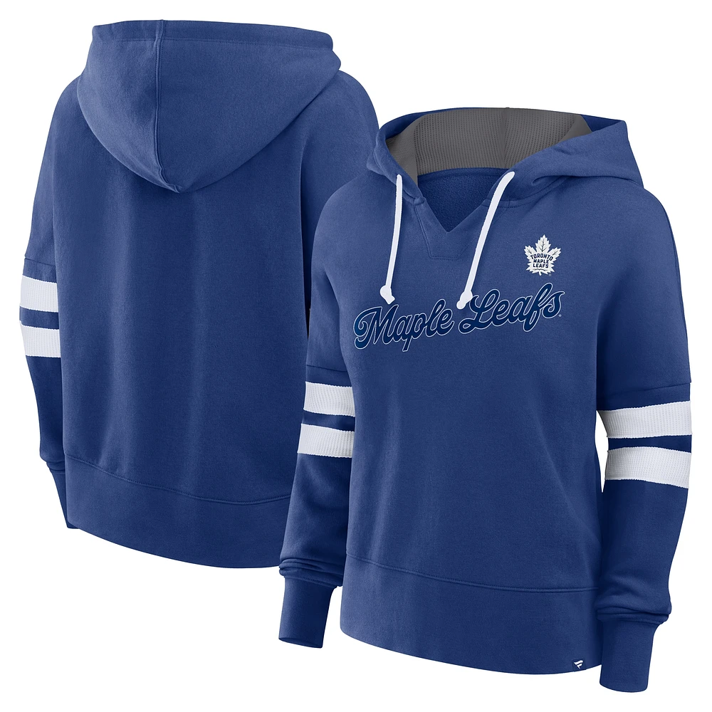 Sweat à capuche bleu fanatiques pour femmes Toronto Maple Leafs Seize