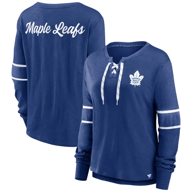 Lids Toronto Maple Leafs Fanatics Branded Women's Lace-Up Jersey T-Shirt -  Navy