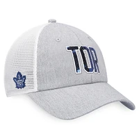 Women's  Fanatics Heather Gray/White Toronto Maple Leafs Iconic Glimmer Trucker Snapback Hat