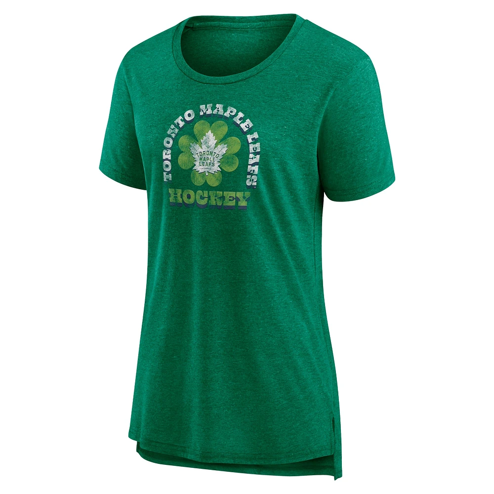 Women's Fanatics Kelly Green Toronto Maple Leafs St. Patrick's Day Celtic Tri-Blend - T-Shirt