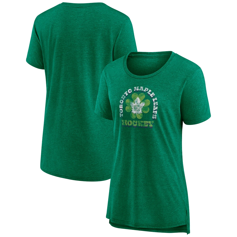 Women's Fanatics Kelly Green Toronto Maple Leafs St. Patrick's Day Celtic Tri-Blend - T-Shirt