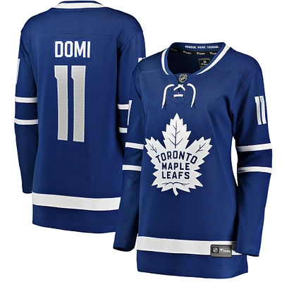 Maillot de joueur échappé à domicile Fanatics Max Domi des Maple Leafs Toronto, bleu, pour femmes