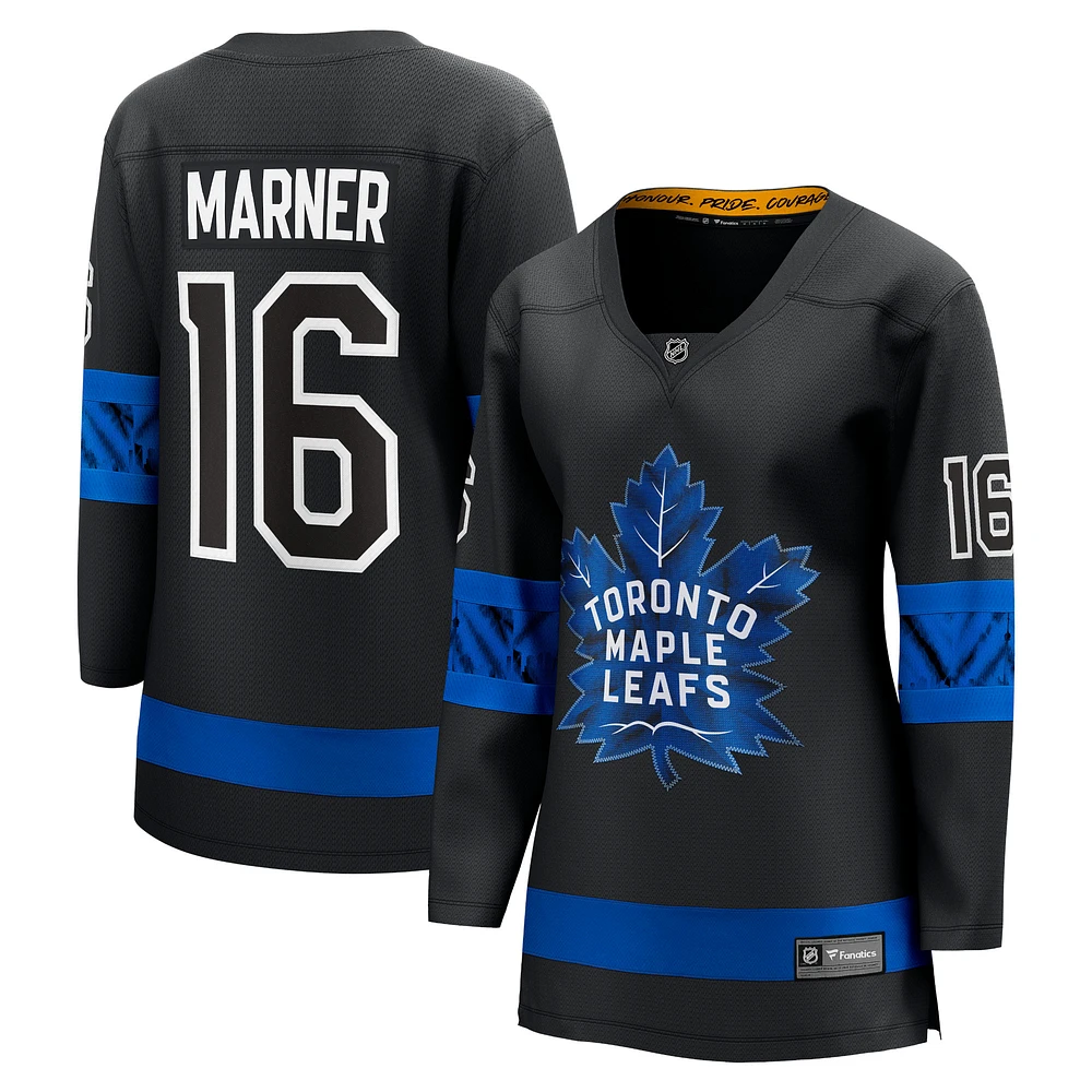 Fanatics pour femmes Mitchell Marner noir Toronto Maple Leafs Alternate Premier Breakaway Maillot de joueur réversible