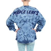 T-shirt à manches longues teint en cristal des Maple Leafs de Toronto Fanatics Branded pour femme, bleu marine