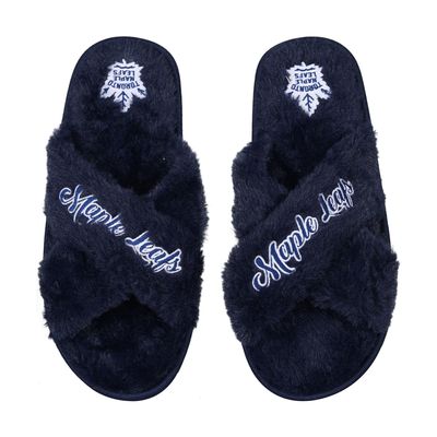 Lids Minnesota Vikings FOCO Women's Script Cross Slide Slippers