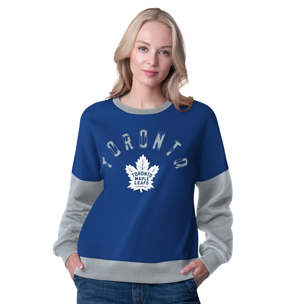 Women's G-III 4Her by Carl Banks  Blue Toronto Maple Leafs Arena Oversized Pullover Sweatshirt