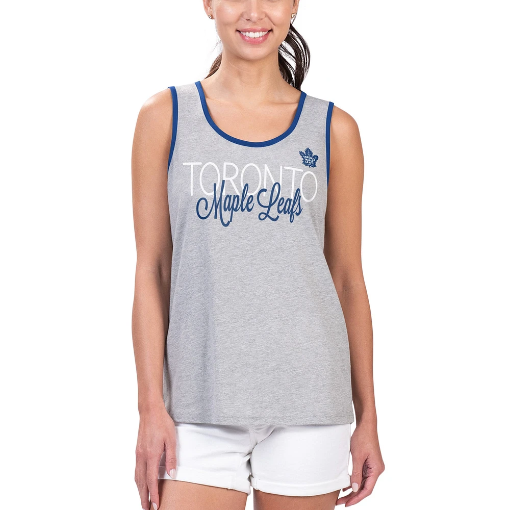 Women's G-III 4Her by Carl Banks Gray Toronto Maple Leafs Fastest Lap Tank Top