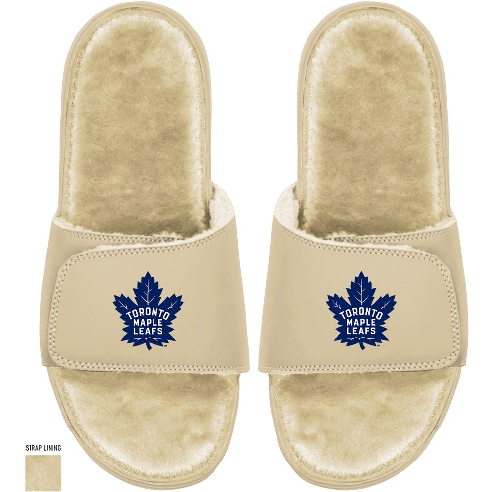 Women's ISlide Tan Toronto Maple Leafs Dune Faux Fur - Sandals