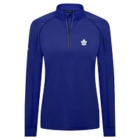 Haut à glissière quart de tour Kinetic Insignia Core Raglan bleu pour femme des Maple Leafs Toronto Levelwear