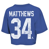 T-shirt court Majestic Threads Auston Matthews Royal Toronto Maple Leafs Behind The Net pour femmes avec nom et numéro