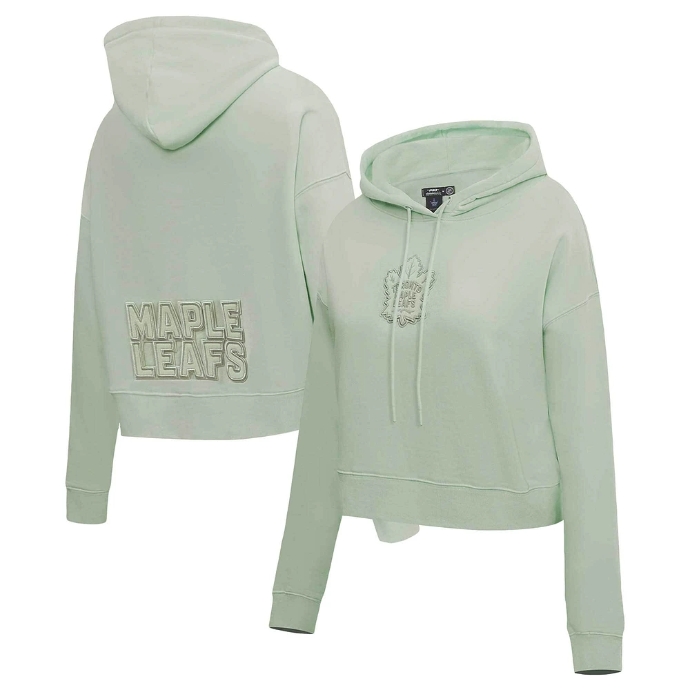 Women's Pro Standard Green Toronto Maple Leafs Cropped Boxy Pullover Hoodie