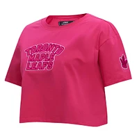 Women's Pro Standard Toronto Maple Leafs Triple Pink Cropped T-Shirt