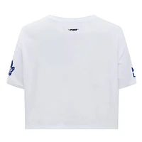 Women's Pro Standard White Toronto Maple Leafs Boxy Script Tail Cropped T-Shirt