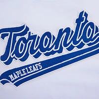 Women's Pro Standard White Toronto Maple Leafs Boxy Script Tail Cropped T-Shirt