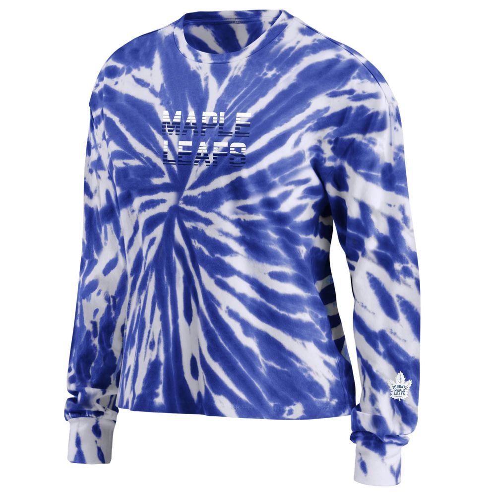 Women's WEAR by Erin Andrews Blue Toronto Maple Leafs Tie-Dye - Long Sleeve T-Shirt