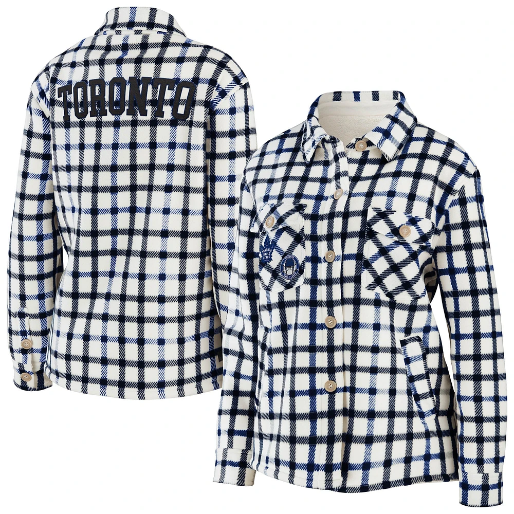 WEAR par Erin Andrews Oatmeal Toronto Maple Leafs Plaid - Veste boutonnée