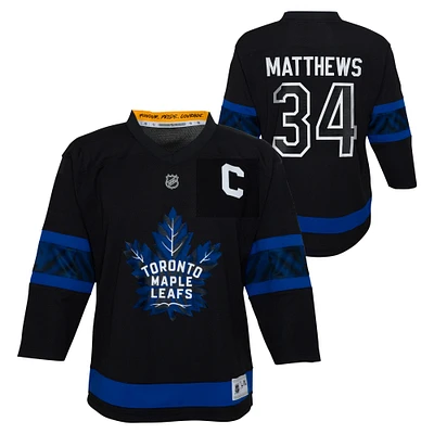 Maillot de joueur alternatif réplique noir Auston Matthews des Maple Leafs Toronto pour jeunes