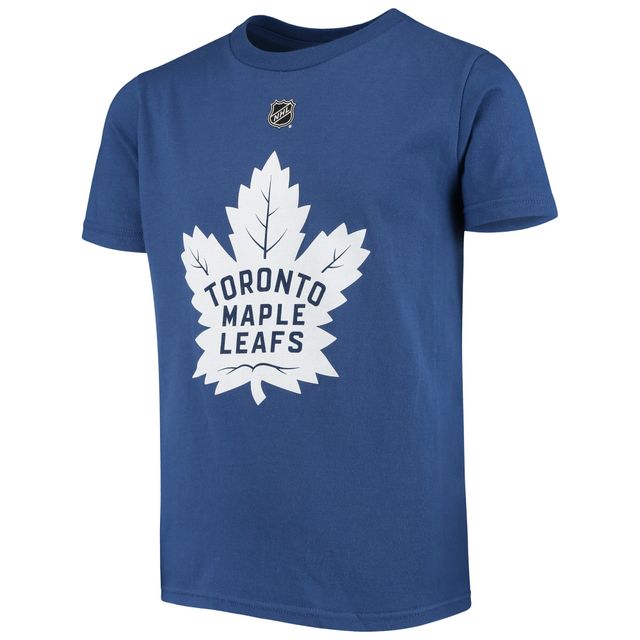 T-shirt bleu pour jeune Auston Matthews avec nom et numéro de joueur des Maple Leafs Toronto