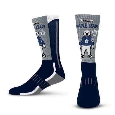 Chaussettes bleues Youth For Bare Feet avec mascotte des Maple Leafs de Toronto Fever Crew