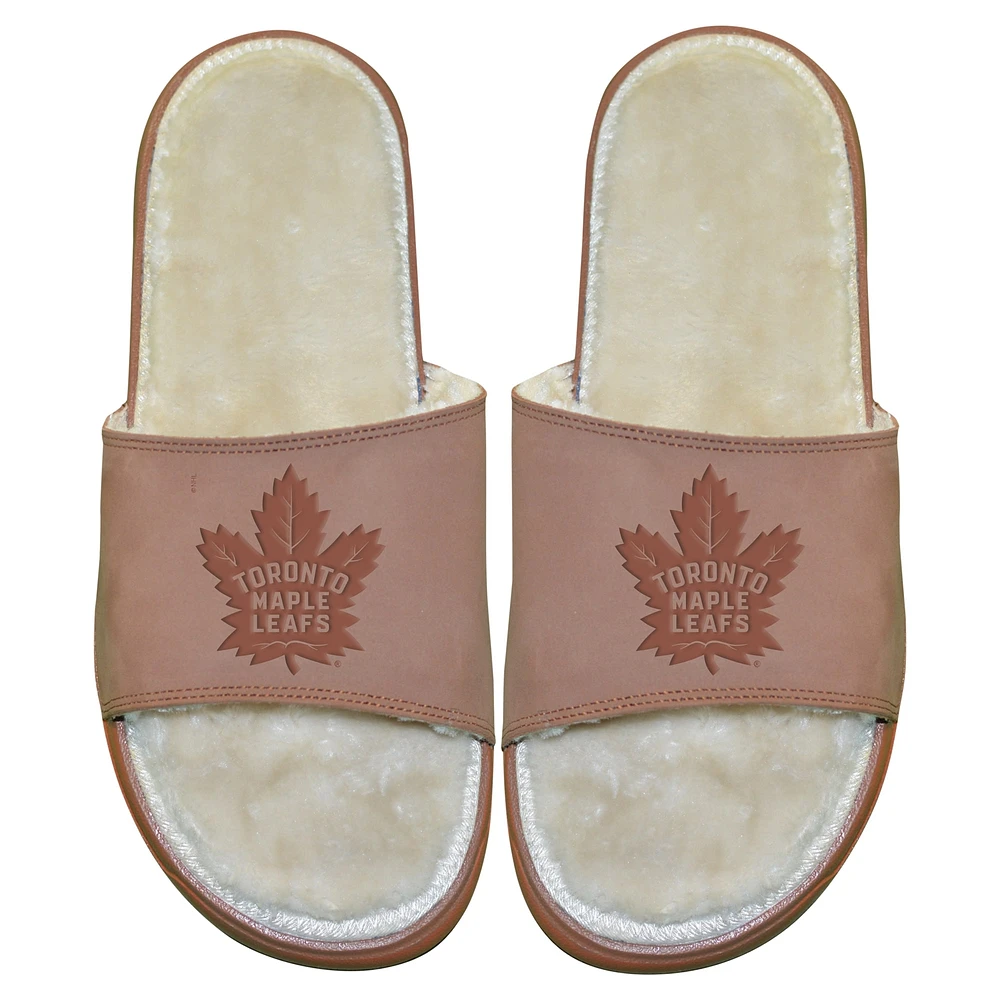 Youth ISlide Toronto Maple Leafs Nubuck Fur Primary Logo Sandals