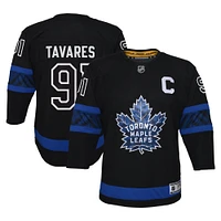 Maillot de capitaine premier joueur suppléant des Maple Leafs Toronto noir John Tavares pour jeune