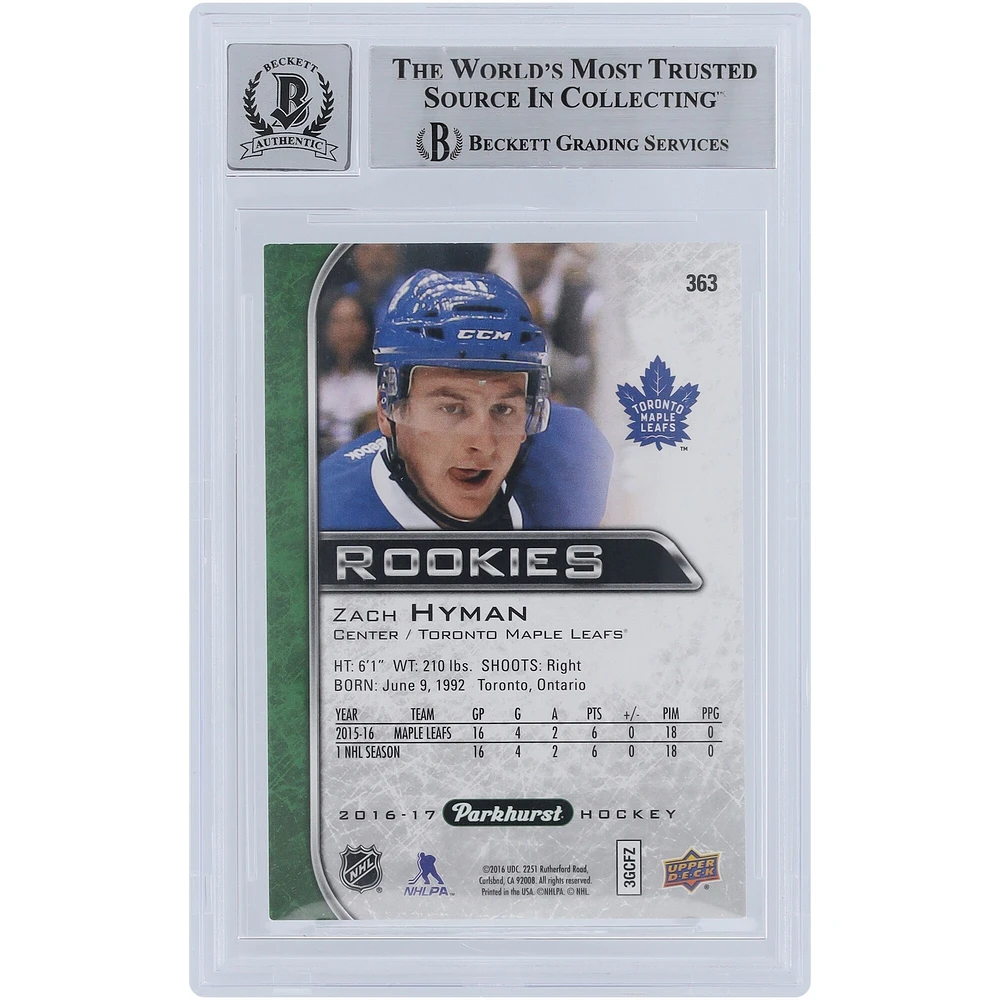 V106832 Leafs Zach Hyman Toronto Maple Leafs Autographié 2016-17 Upper Deck Parkhurst #363 Beckett Fanatics Witnessed Authenticated 10 Rookie Card 11 Zach Hyman AUT UPD TRADING CARDS 45670 AUTTRC CA01HK4495 #5
