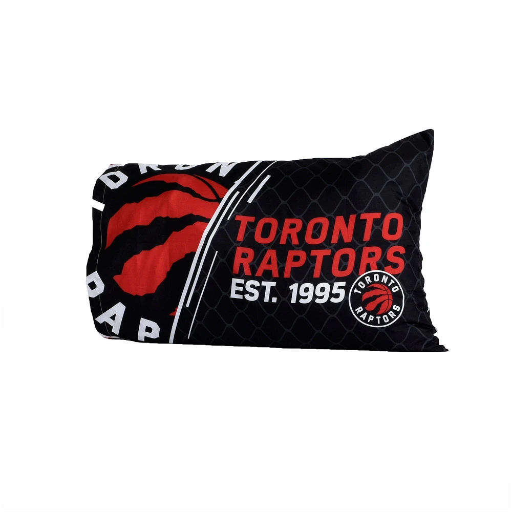 Raptors de Toronto noirs - Ensemble de literie simple 4 pièces