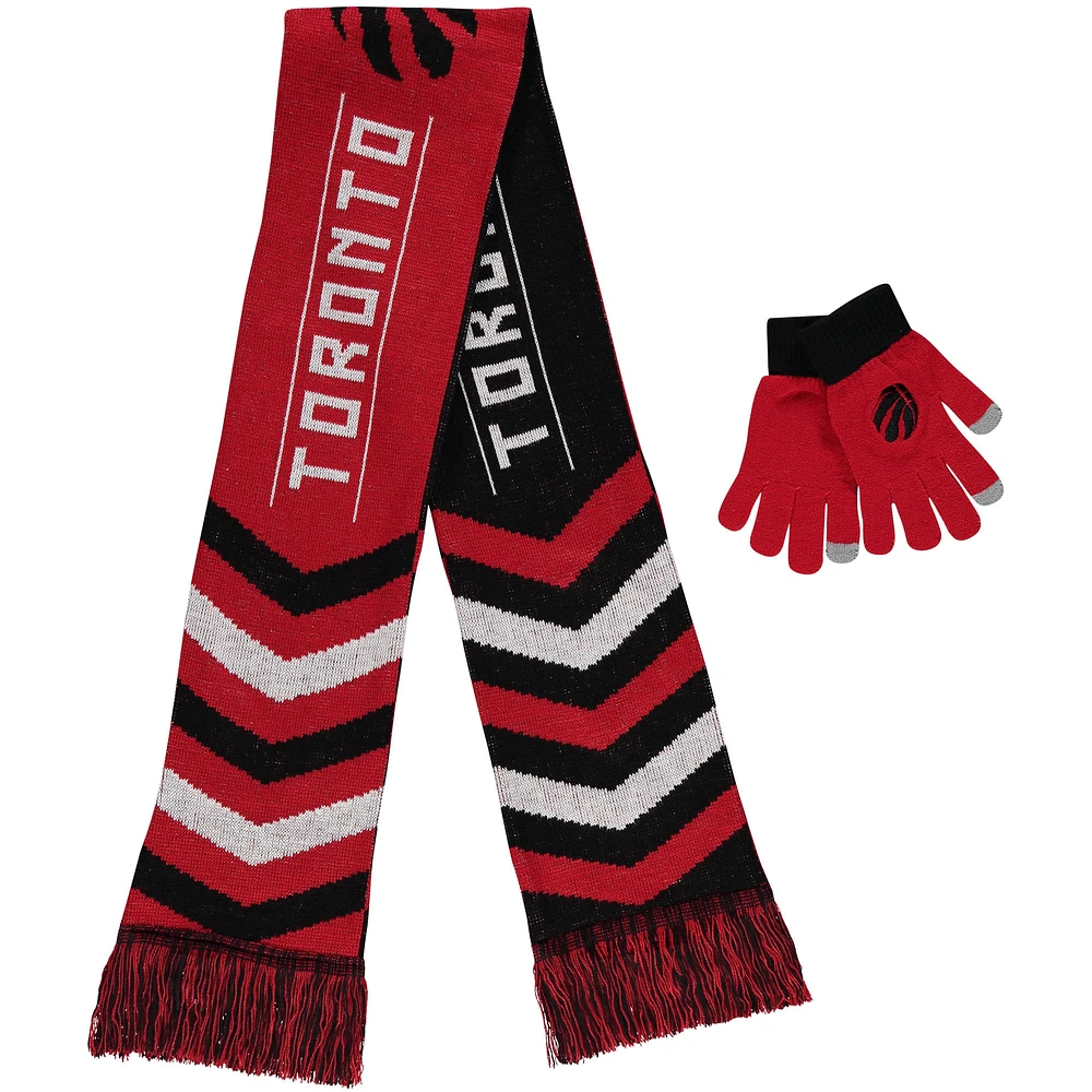 FOCO Red Toronto Raptors Glove & Scarf Combo Set