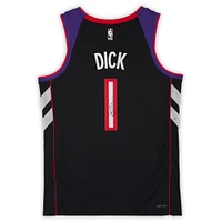 Maillot Nike Classic Swingman violet autographié par Gradey Dick des Toronto Raptors