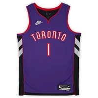 Maillot Nike Classic Swingman violet autographié par Gradey Dick des Toronto Raptors