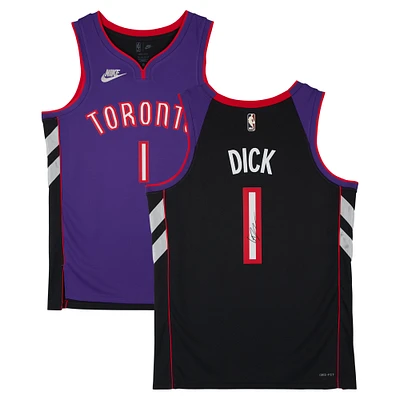 Maillot Nike Classic Swingman violet autographié par Gradey Dick des Toronto Raptors