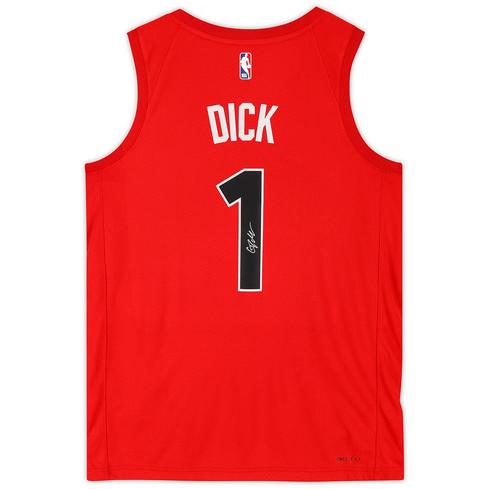 Gradey Dick Toronto Raptors Autographed Red Nike Icon Edition Swingman Jersey 