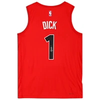 Gradey Dick Toronto Raptors Autographed Red Nike Icon Edition Swingman Jersey 