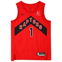 Gradey Dick Toronto Raptors Autographed Red Nike Icon Edition Swingman Jersey 