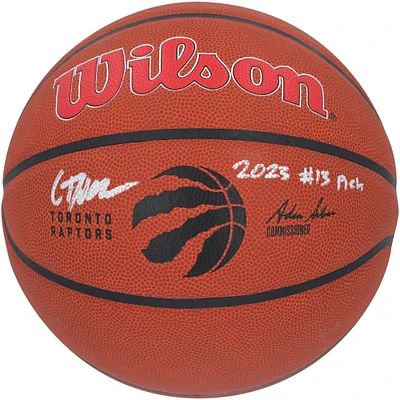 Gradey Dick Toronto Raptors Autographed Wilson Team Logo Basketball with "2023 #13 Pick" Inscription