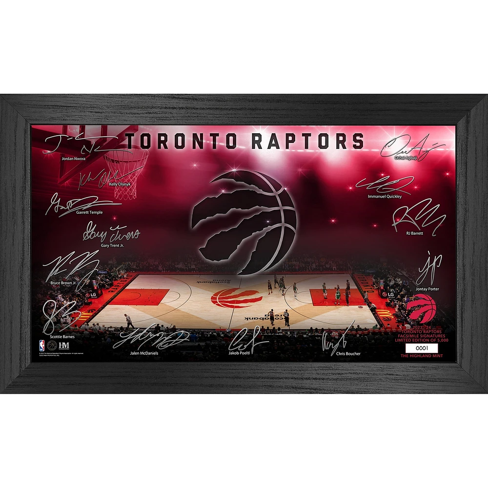 Photo encadrée de 12" x 20" des Toronto Raptors de Highland Mint, Signature Court 2023/24