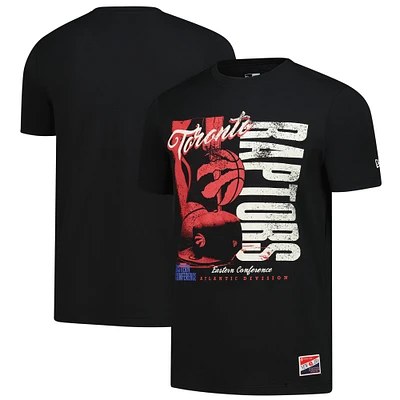 Men's New Era  Black Toronto Raptors Distressed Throwback Vintage Color Pack T-Shirt