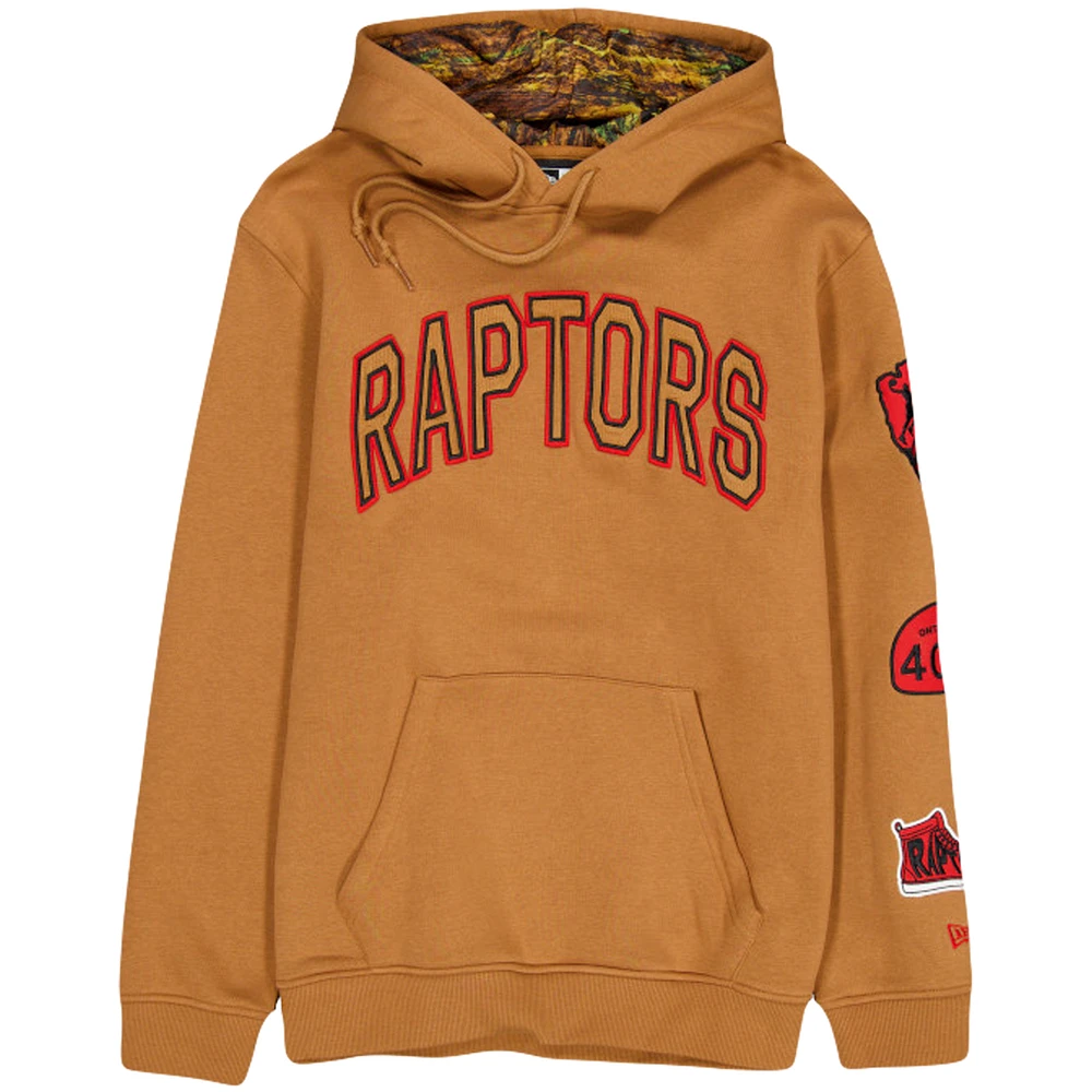 Men's New Era  Brown Toronto Raptors Oversized Victory Grove Pullover Hoodie