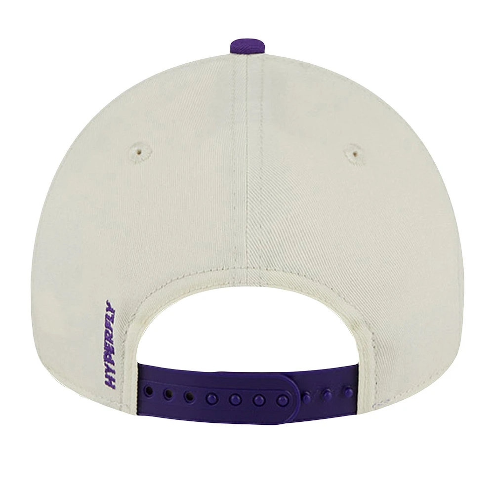Casquette ajustable New Era 9FORTY Hyperfly A-Frame crème Toronto Raptors pour homme