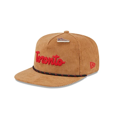 Men's New Era  Tan Toronto Raptors Victory Grove Corduroy Sneaker Pin Golfer Adjustable Hat