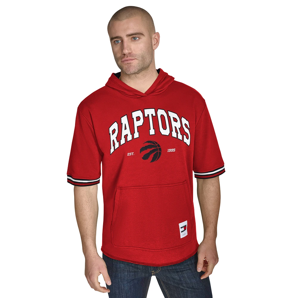 Sweat à capuche manches courtes en molleton rouge Toronto Raptors Paul de Tommy Jeans pour homme