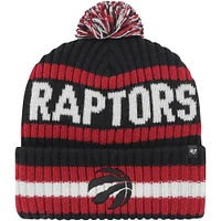 Bonnet en tricot à revers Bering '47 noir des Raptors de Toronto pour hommes avec pompon