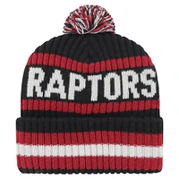 Bonnet en tricot à revers Bering '47 noir des Raptors de Toronto pour hommes avec pompon